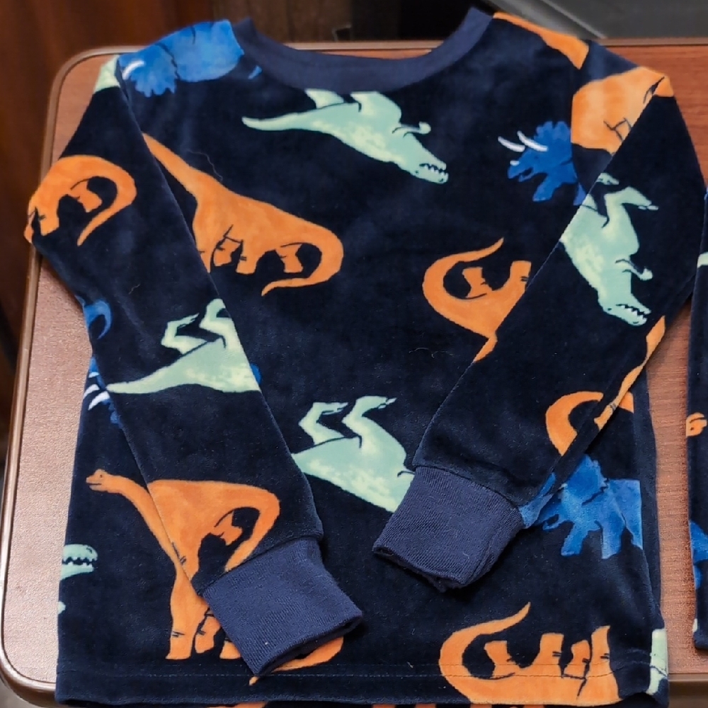 Dinosaur Print Kids' Sweatshirt - Navy, Orange, Blue